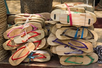 Handmade wooden sandals