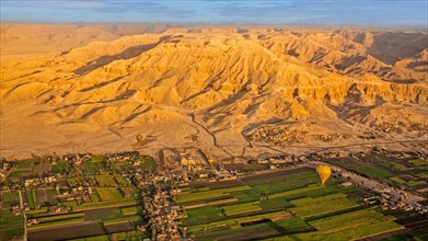 In the background Medinet Habu and Hatshepsut Temple