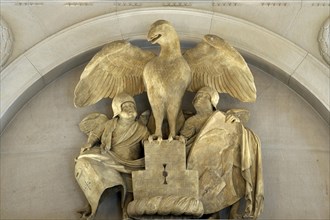 Eagle with two putti