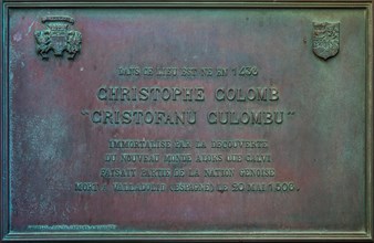 Christopher Columbus Birthplace Memorial Plaque