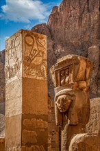 Hathor capital of a pillar in the temple of Hathor