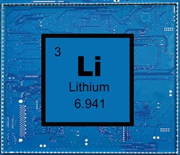 Lithium Chemical element with the symbol Li and atomic number 3