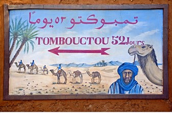 Sign for camel caravans to Timbuktu