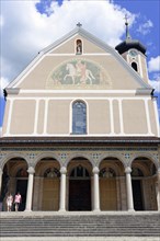 Church facade with vestibule