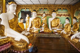 Buddha statues in shrine