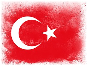 Turkey flag isolated on white background