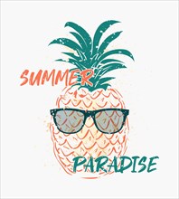 Summer paradise text art illustration