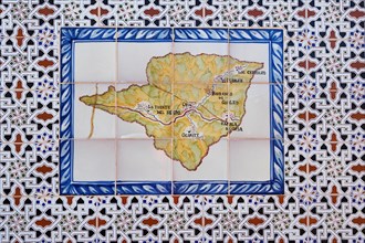 Map on tiles of the region of the village of Oria