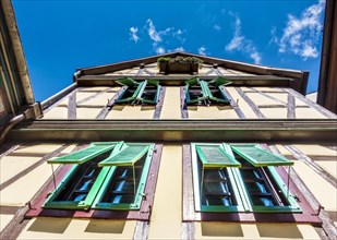 Facade of a half-timbered house in Ladenburg