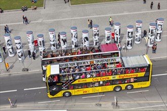Sightseeing double-decker buses at the Lustgarten Unter den Linden