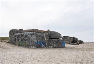 German Wehrmacht bunkers belonging to the former Atlantic Wall on the beach near Thyboron