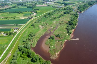 Heukenlock nature reserve on the Elbe from the air