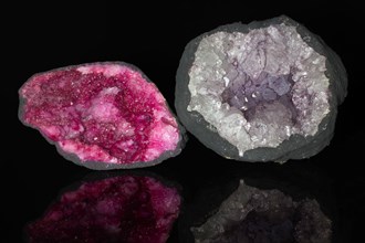 Pink and a Violet Quartz Geode