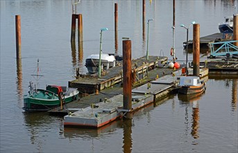 View of jetties with boats
