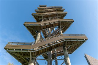 Panoramic observation tower Weisstannenturm in the garden of the two banks in Kehl