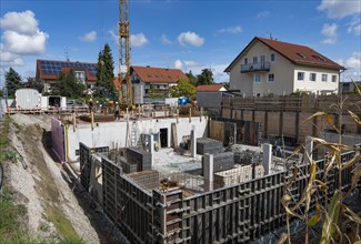 Construction site for an apartment building in Erding