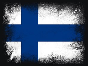 Finland Flag isolated on a black background