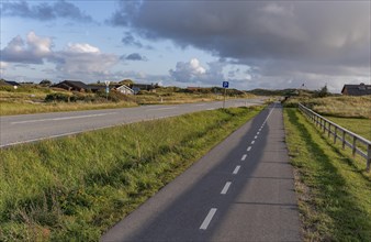 Main road 181 with cycle path near Hvide Sande