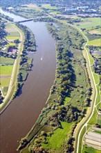 Heukenlock nature reserve on the Elbe from the air