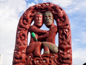 Entrance gate Maori settlement Whakararewa