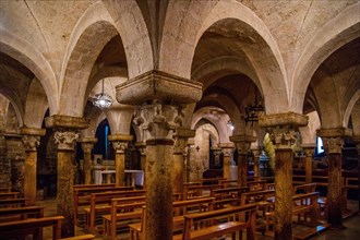 Lower church with decorative columns