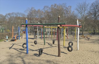 Empty children's playground in Volkspark Wilmersdorf