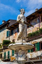Fountain with the statue Madonna Verona