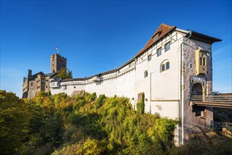The Wartburg Castle with drawbridge in autumn