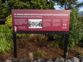 Notice board in the Maori settlement of Whakararewa