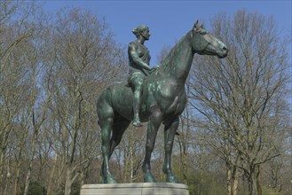 Bronze figure Amazon on horseback