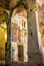 Frescoes in the cave church of Santa Lucia delle Malve