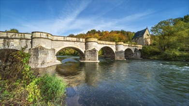 Medieval stone bridge over the river Werra