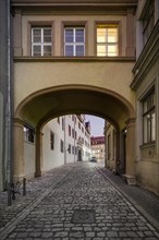 The Kollegiengasse at the Yellow Castle in the evening