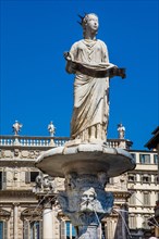Fountain with the statue Madonna Verona
