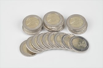 Stack of 2 euro coins