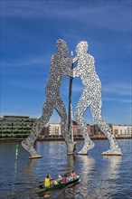 The 30-metre-high sculpture Molecule Man by Jonathan Borofsky at the Treptowers