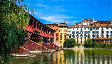 Wooden bridge Ponte degli Alpini