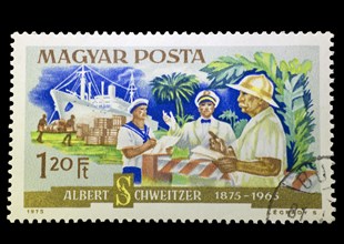 Hungarian stamp in honour of Albert Schweitzer