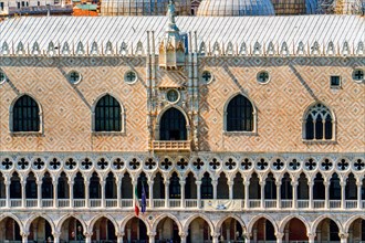 Doge's Palace with rows of arcades. Palazzo Ducale