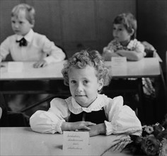 Children at their first day of school, East Germany