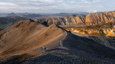 Hiker on the Laugavegur trekking trail