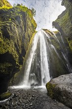 Gljufrabui waterfall in a gorge