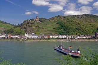 Car ferry crossing the Rhine