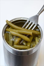 Green Beans in Tin with Fork