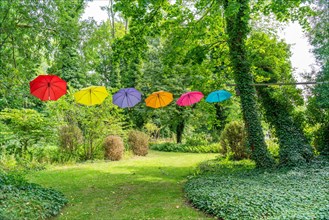 Colourful umbrellas in the optics park Rathenow