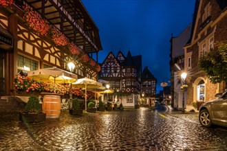 Bacharach on the Rhine with its half-timbered houses at dawn