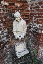 Wall at the southern cemetery with praying figure