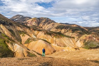 Hiker on the Laugavegur trekking trail