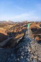 Hiker on the Laugavegur trekking trail