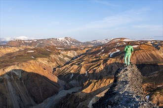 Hiker on the Laugavegur trekking trail